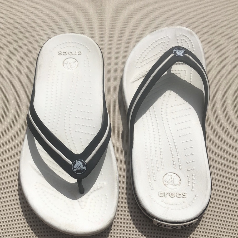 Crocs Women’s White & Black Flip Flop Sandals